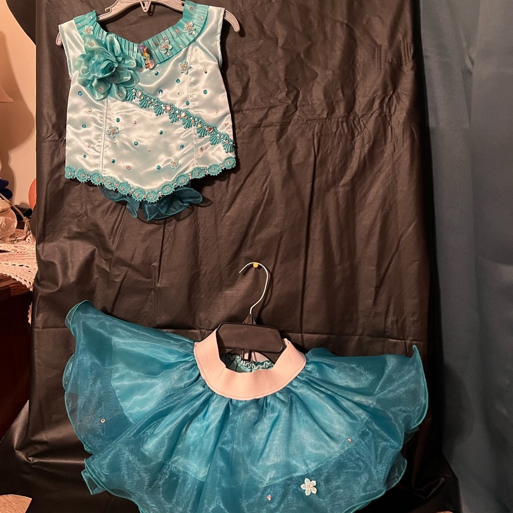 Blue two piece pageant dress